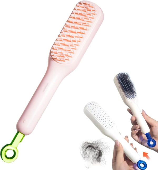 Self Cleaning Hair Brush, One-click Cleaning