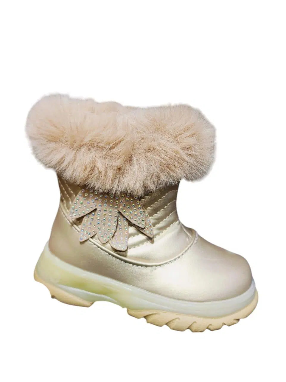 Stylish Girl's Golden Rubber Boots - 1 Pair for Ages 3-8