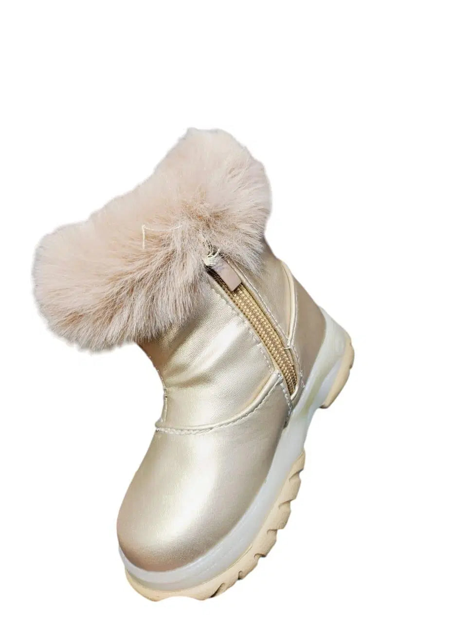 Stylish Girl's Golden Rubber Boots - 1 Pair for Ages 3-8