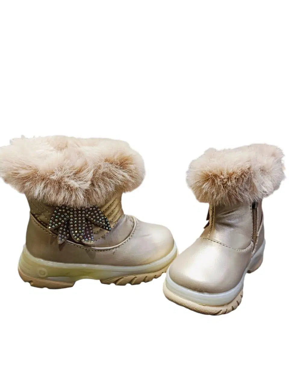 Stylish Girl's Golden Rubber Boots - 1 Pair for Ages 3-8