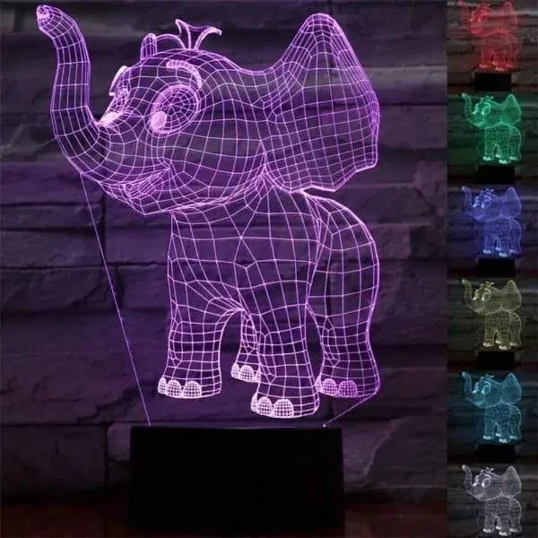 Elephant 3D Illusion Lamp